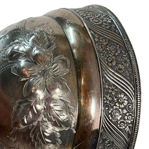 Vintage James W. Tufts Silver-Plate Butter Dish Hanging Lid - Picture 9 of 11